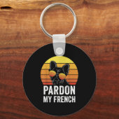 私の犬の愛フランスの者ギフトFrenchie Buldogを許す キーホルダー (正面)