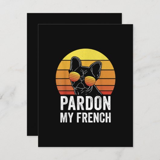 私の犬の愛フランスの者ギフトFrenchie Buldogを許す サンキューカード (正面/裏面)