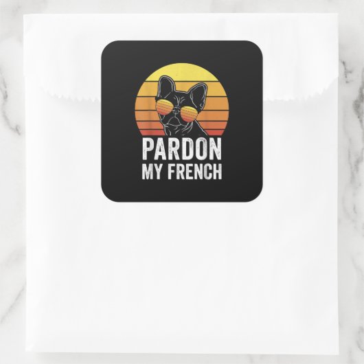 私の犬の愛フランスの者ギフトFrenchie Buldogを許す スクエアシール (バッグ)
