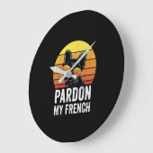 私の犬の愛フランスの者ギフトFrenchie Buldogを許す ラージ壁時計 (傾斜)