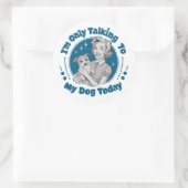 私の犬の日の青にのみ話す ラウンドシール (バッグ)