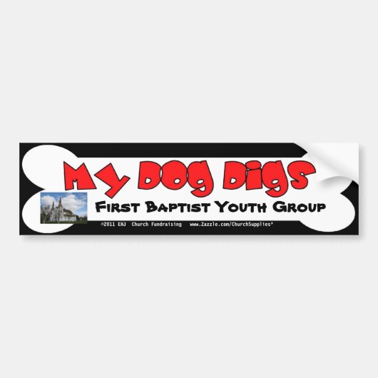 私の犬の発掘の資金集めをするバンパーステッカー バンパーステッカー (正面)