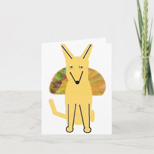 私の犬の相棒とタコ、葉書 サンキューカード (正面)