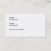 私の犬の非常時に関する案内のための心配 コーリングカード (裏面)