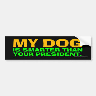 私の犬はあなたの大統領より頭が切れるです バンパーステッカー