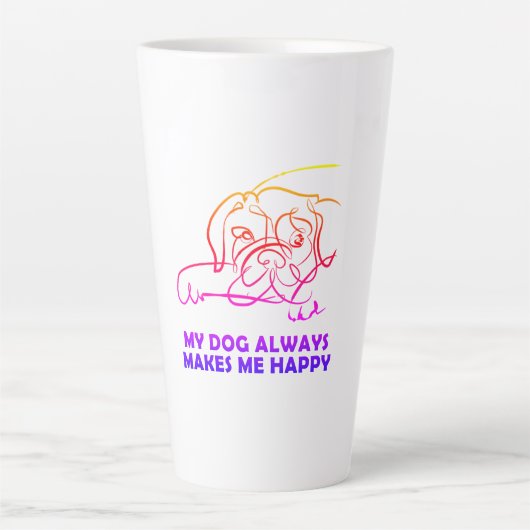 私の犬はいつも私を幸せにする カフェラテマグ (正面)