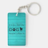 私の犬はそれをキーチェーンを許可しない – ティール(緑がかった色) キーホルダー (裏面)