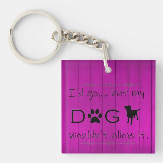 私の犬はそれをキーチェーンを許可しない – 紫 キーホルダー (正面)