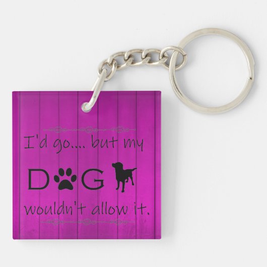 私の犬はそれをキーチェーンを許可しない – 紫 キーホルダー (裏面)