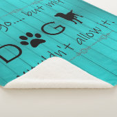 私の犬はそれをシェルパ毛布を許可しない – ティール（緑がかった色） シェルパブランケット (3/4)