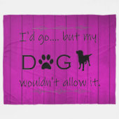 私の犬はそれを許可しないフリースブランケット – 紫 フリースブランケット (正面(横))