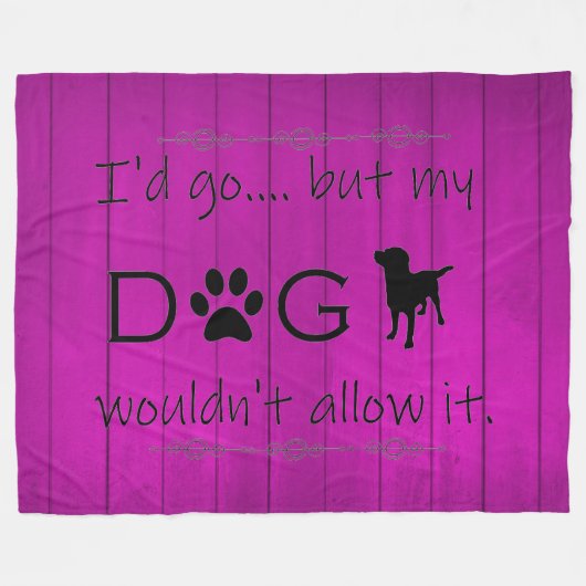 私の犬はそれを許可しないフリースブランケット – 紫 フリースブランケット (正面(横))