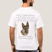 私の犬はです羊飼い(祈りの言葉) Tシャツ (裏面)