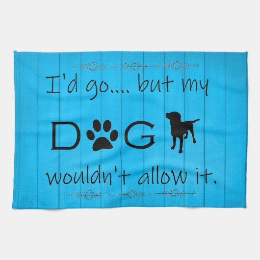 私の犬はキッチンタオルを許可しない – 青 キッチンタオル (横)