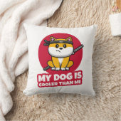 私の犬はクール私の忍者よおもしろい クッション (ブランケット)
