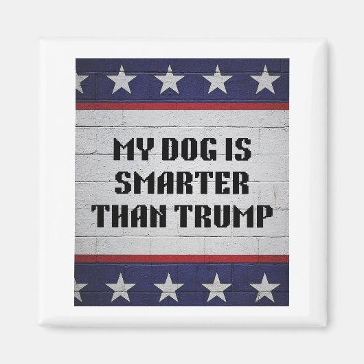 私の犬はトランプ頭が切れるより強い マグネット (正面)