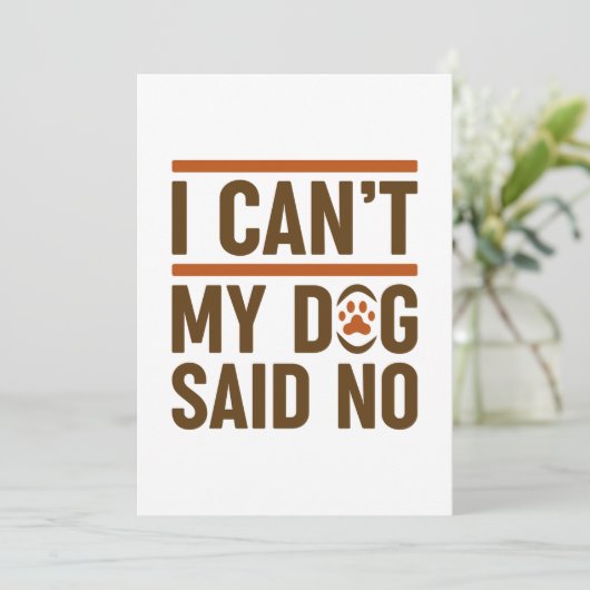私の犬はノーと言うことができない サンキューカード (スタンド正面)