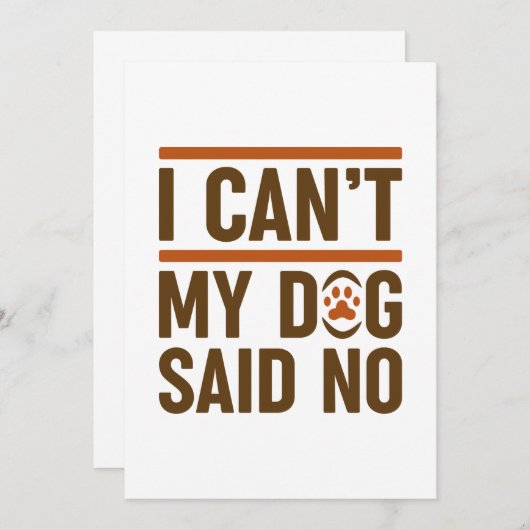 私の犬はノーと言うことができない サンキューカード (正面/裏面)