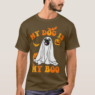 私の犬はブーおもしろい犬オーナーブー幽霊恋人ホール Tシャツ