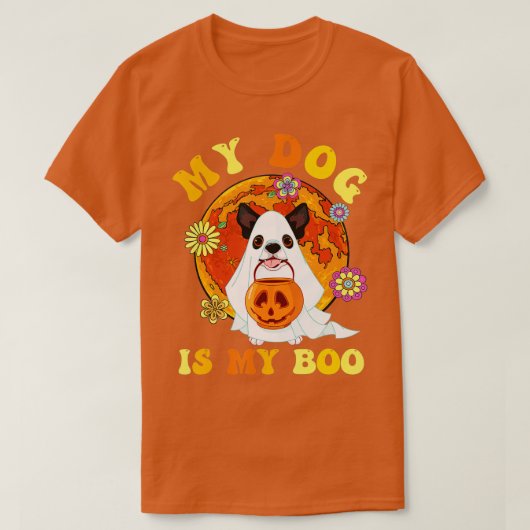 私の犬はブーおもしろい犬オーナーブー幽霊恋人ホール Tシャツ (デザイン正面)