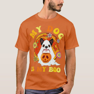 私の犬はブーおもしろい犬オーナーブー幽霊恋人ホール Tシャツ
