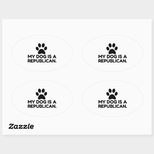 私の犬は共和党だ 楕円形シール (シート)