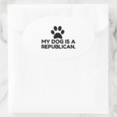 私の犬は共和党だ 楕円形シール (バッグ)