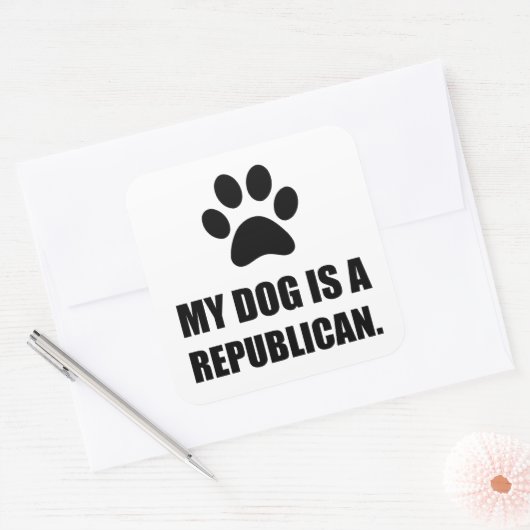 私の犬は共和党の政治おもしろい家だ スクエアシール (封筒)