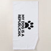 私の犬は共和党員です ビーチタオル (正面)