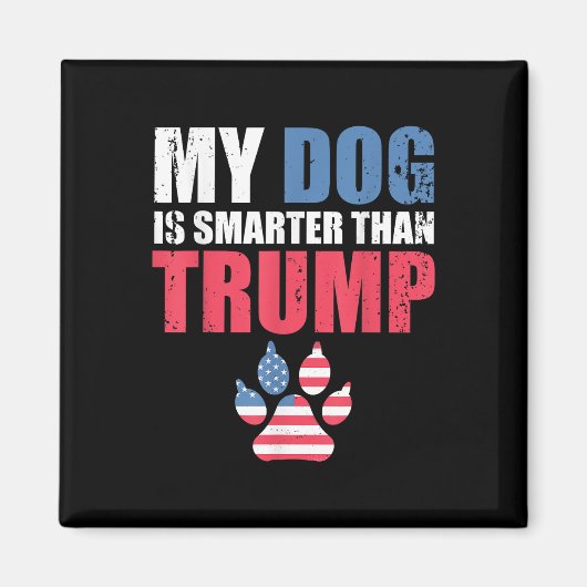 私の犬は君頭が切れるのトランプよりもおもしろいだ マグネット (正面)