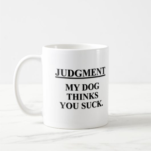 私の犬は吸うことを知っています コーヒーマグカップ (左)