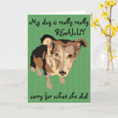 私の犬は挨拶状を書くのが本当に残念です カード (黄色い花)