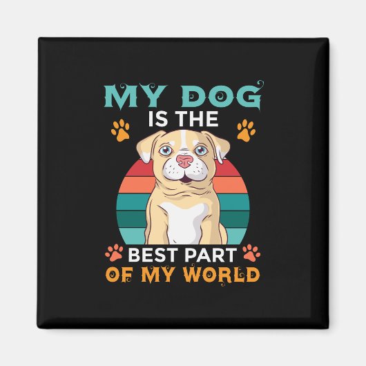 私の犬は最高の世界の磁石の一部だ マグネット (正面)