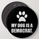 私の犬は民主党員のおもしろいな政治です 缶バッジ (正面&裏面)