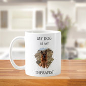 私の犬は私のセラピストです ブラックフォト コーヒーマグカップ