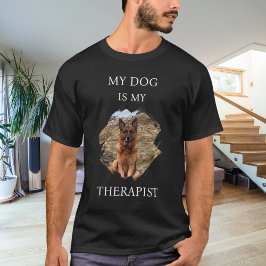 私の犬は私のセラピストの写真黒 Tシャツ