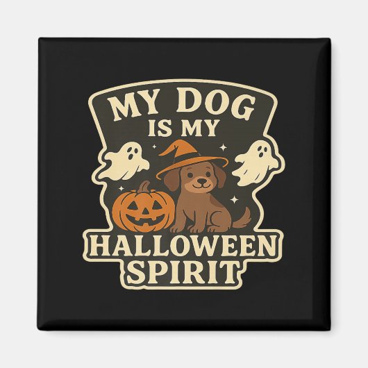 私の犬は私のハロウィンの魂 _ 面白い犬好き マグネット (正面)