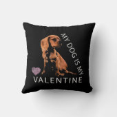 私の犬は私のバレンタインピンクハートバレンタインデー クッション (裏面)