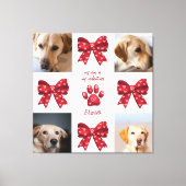 私の犬は私のバレンタイン弓4写真 キャンバスプリント (正面)