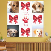 私の犬は私のバレンタイン弓4写真 キャンバスプリント (インサイチュ (リビング))