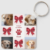 私の犬は私のバレンタイン弓4写真 キーホルダー (裏面)
