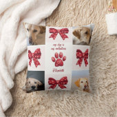 私の犬は私のバレンタイン弓4写真 クッション (ブランケット)