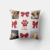 私の犬は私のバレンタイン弓4写真 クッション (裏面)