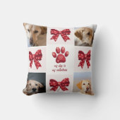 私の犬は私のバレンタイン弓4写真 クッション (正面)