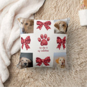私の犬は私のバレンタイン弓4写真 クッション (ブランケット)