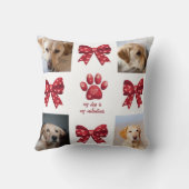 私の犬は私のバレンタイン弓4写真 クッション (裏面)
