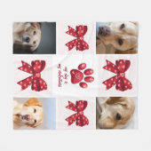 私の犬は私のバレンタイン弓4写真 フリースブランケット (正面(横))