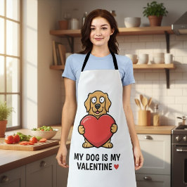 私の犬は私のバレンタイン | かわいい男女兼用ドッグ・ラバー・シャツ エプロン