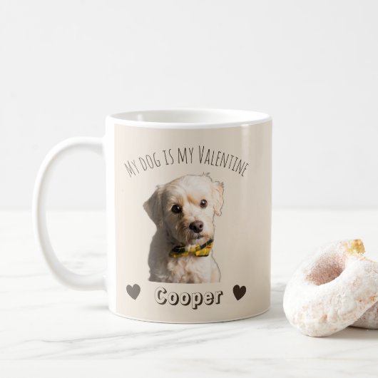 私の犬は私のバレンタイン – オーダーメイドペット コーヒーマグカップ (ドーナツ)