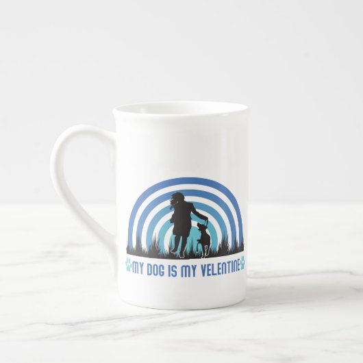 私の犬は私のバレンタイン ボーンチャイナマグカップ (左)